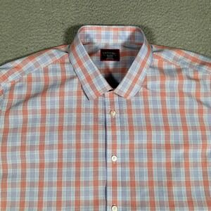 UNTUCKit Men's Casual Button-Down Shirt in Blue and Orange Plaid